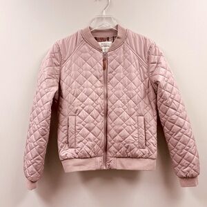 Ashley By 26 International Pink Quilted Bomber Jacket Size Medium